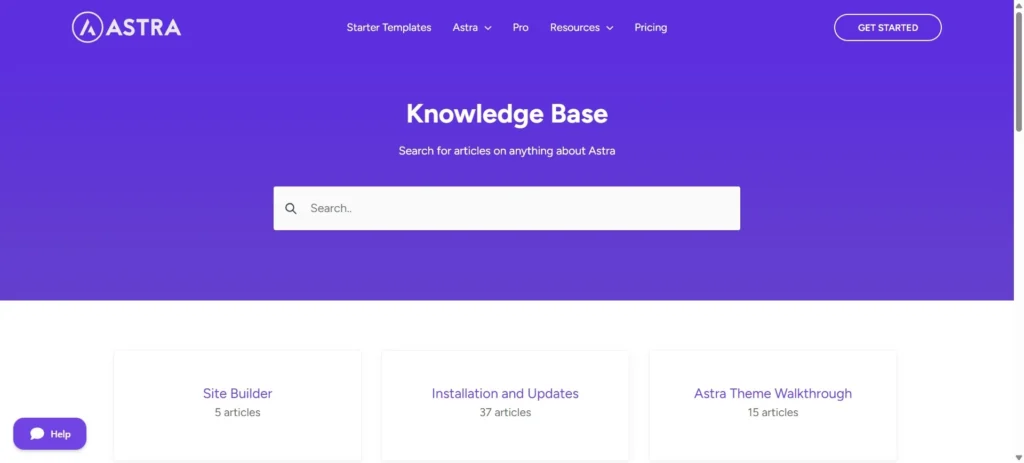 Astra theme docs